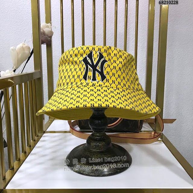 NY男女同款帽子 MLB雙面刺繡漁夫帽遮陽帽  mm1443